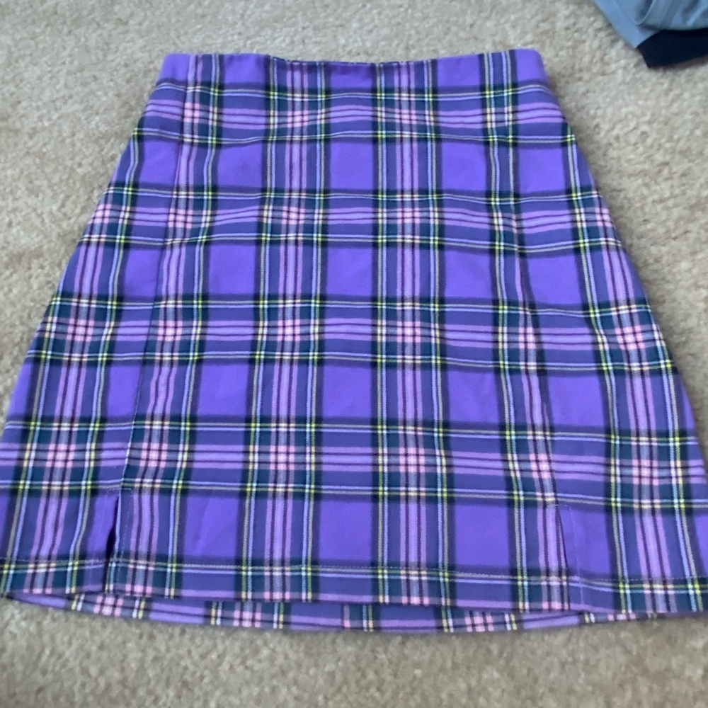 John galt purple plaid skirt